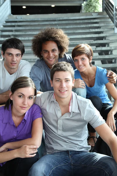 Group of happy young at university — Stock Photo, Image
