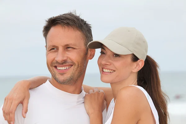Happy couple in running outfit — Stock Photo, Image