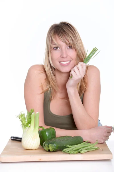 Gesunde grüne Biolebensmittel — Stockfoto