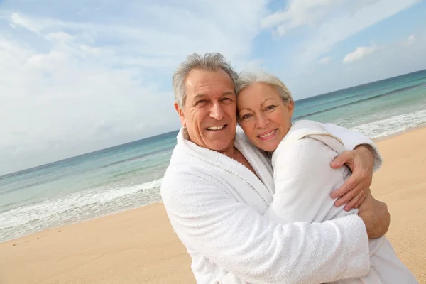 Senior couple at the beach Stock Image