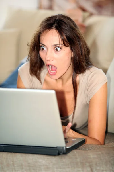 Woman with laptop computer Stock Photo