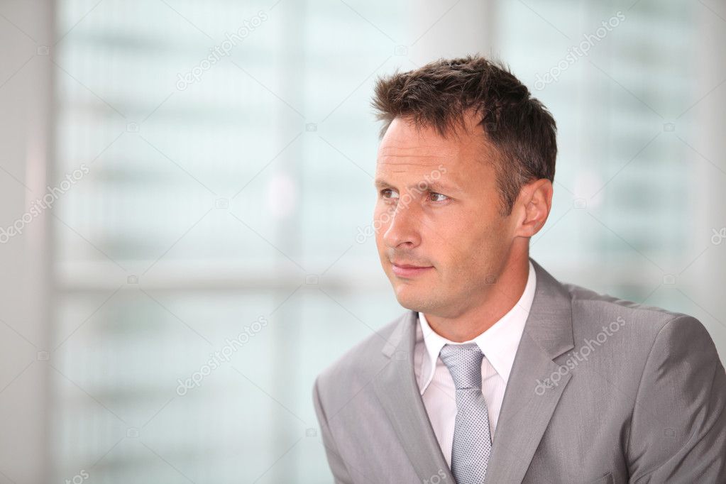 Businessman in grey suit