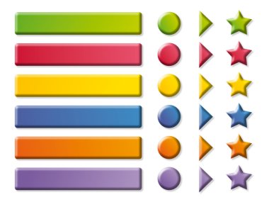 Funny color Buttons and arrows clipart