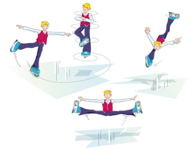 Ice skating man clipart