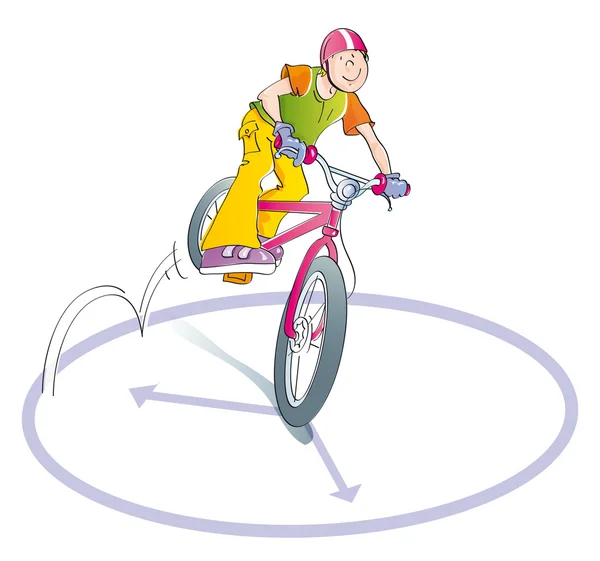 Chłopiec praktykujących sztuczki na rowerze — Zdjęcie stockowe