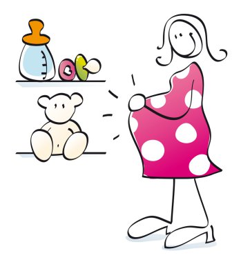 Funny pregnant mother clipart