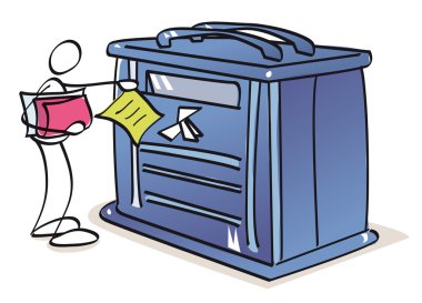 Funny paper recycler clipart