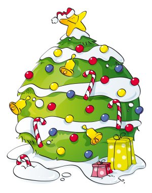 Funny Christmas tree clipart