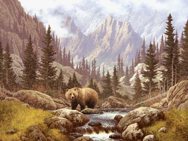 Grizzly Bear In The Rockies