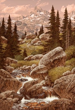 Stream In The Rocky Mountains clipart