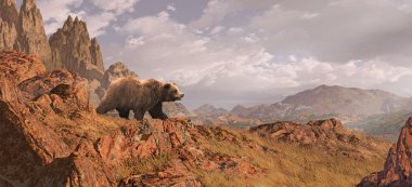 Grizzly Bear Landscape clipart