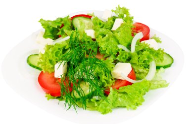 Fresh salad with cheese clipart