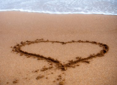 This is a photograph of a heart drawn on sand clipart