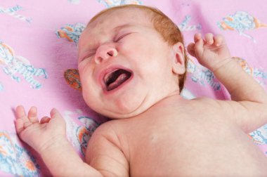 Crying newborn baby clipart