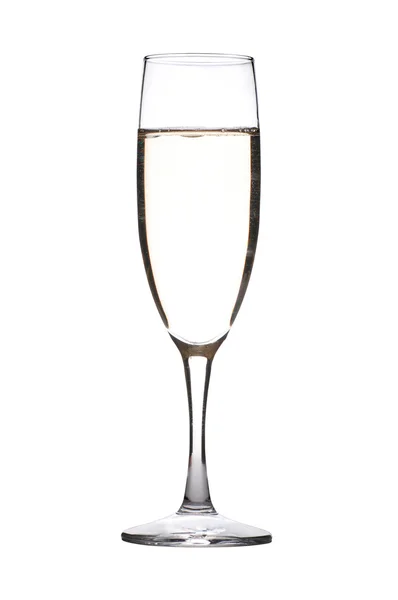 Copo com champanhe isolado no fundo branco — Fotografia de Stock