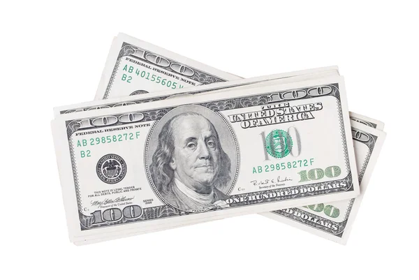 Nota de dólar isolada sobre fundo branco — Fotografia de Stock
