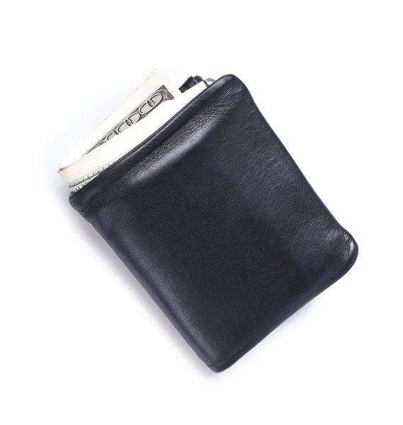 Brieftasche mit Dollars auf weißem Hintergrund — Stockfoto