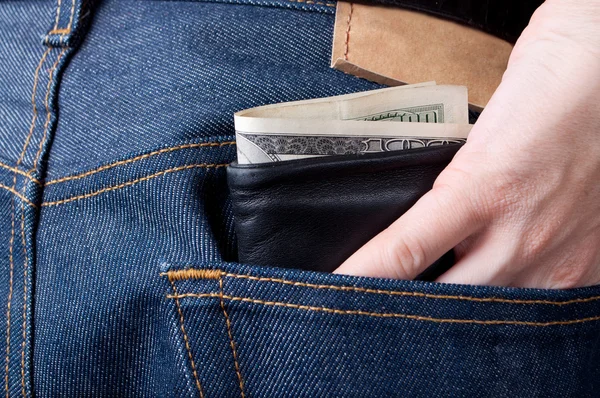 Πορτοφόλι να κολλήσει από την τσέπη — Φωτογραφία Αρχείου