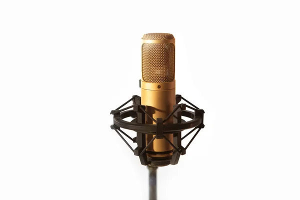Gouden microfoon — Stockfoto