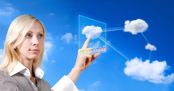 Futuro computador em nuvem — Fotografia de Stock