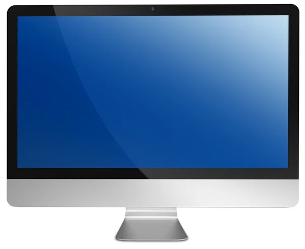 Metalen computer met flat-screen paneel — Stockfoto