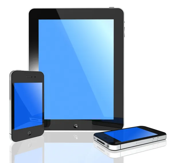 Ekran dotykowy nowoczesne -i pad i telefon — Zdjęcie stockowe
