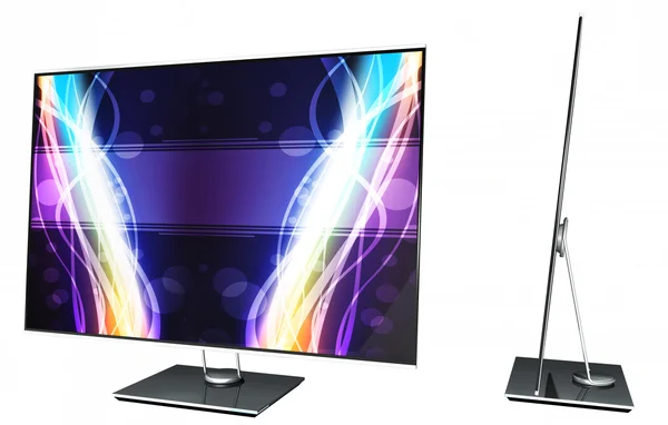 LED tv met gekleurde achtergrond — Stockfoto