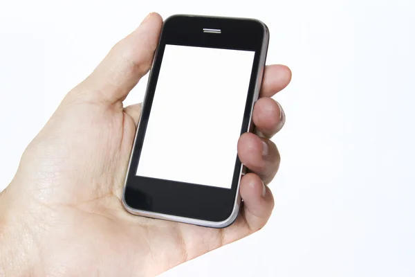 Ekran dotykowy nowoczesny telefon w ręku — Zdjęcie stockowe