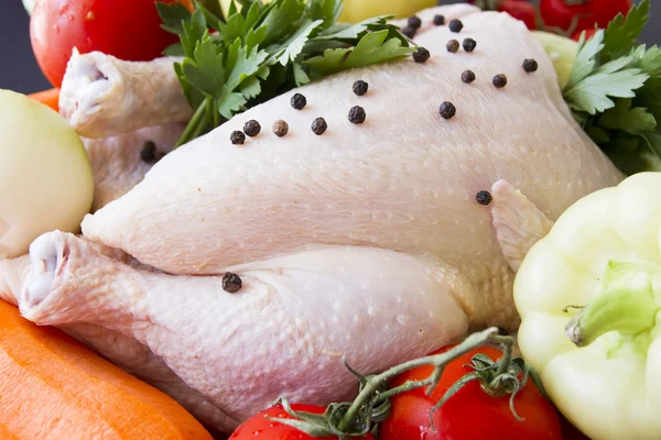 Syrové kuře se zeleninou — Stock fotografie