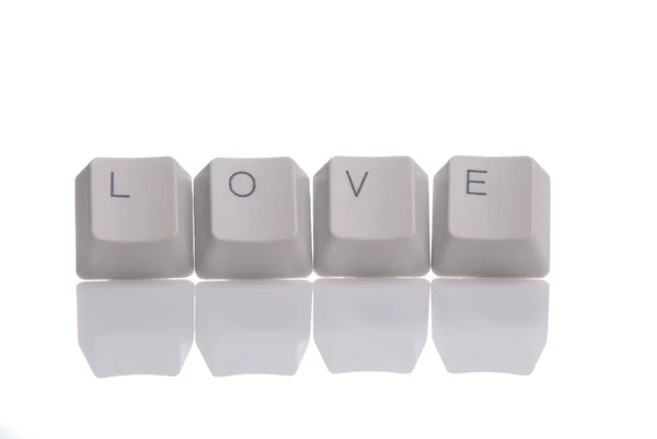Klavye tuşları ile yazılmış aşk — Stok fotoğraf