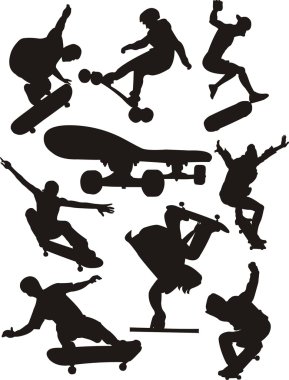 Extreme sports - skateboarding clipart