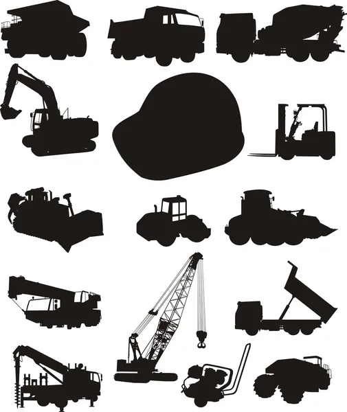 Construction and trucks — Stock Vector