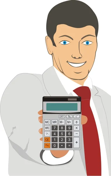 Homens com calculadora — Vetor de Stock
