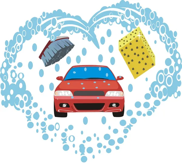Auto wassen — Stockvector