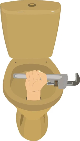 Verstelbare moersleutel van een wc-pot — Stockvector