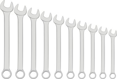 A set of wrenches clipart