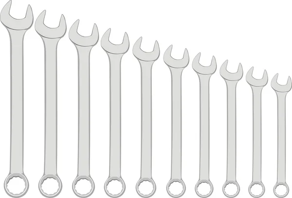 A set of wrenches — Stock Vector