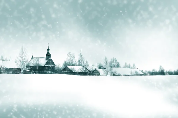 Zimowy krajobraz Miescowosc — Zdjęcie stockowe