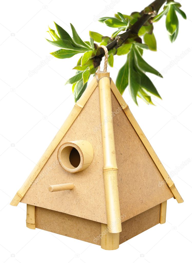 Birdhouse on sprig