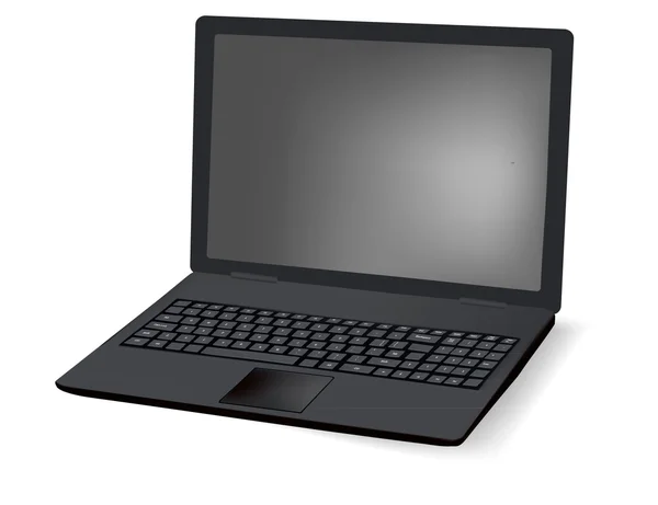 Notebook de design preto (laptop ). —  Vetores de Stock