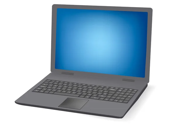 Czarny design komputer przenośny (laptop). wektor. — Wektor stockowy