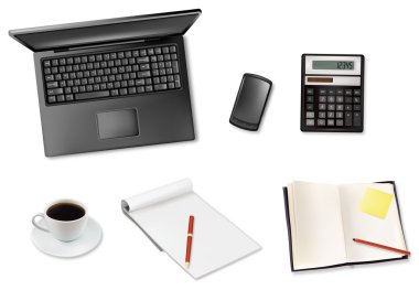 Some office supplies. Vector. clipart