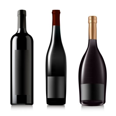 Set of different bottles. Vector illustration.
