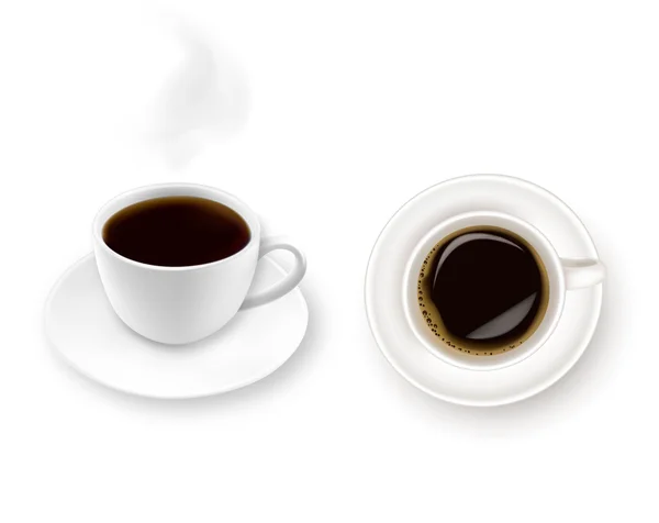 Bir fincan kahve. Foto-gerçekçi vektör. — Stok Vektör