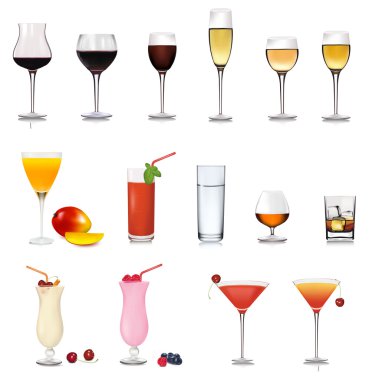 Set of cocktail. Vector illustration. clipart