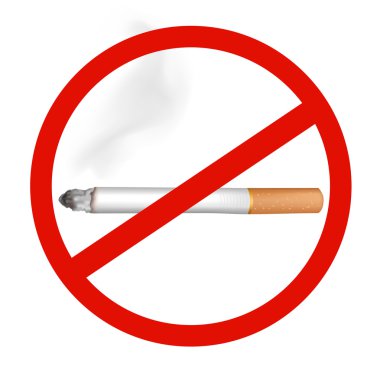Sigara İçilmeyen ve sigara bir iz yok. vektör.