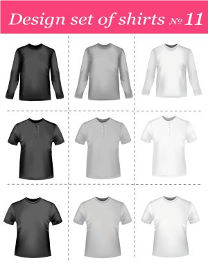 Black and white t-shirts. Photo-realistic vector illustration. clipart