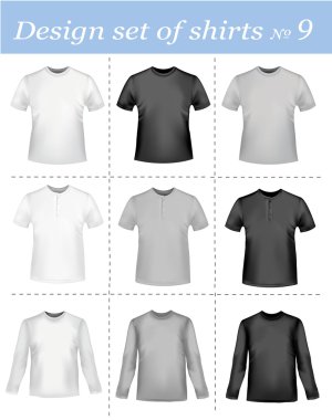 Black and white t-shirts. Photo-realistic vector illustration. clipart