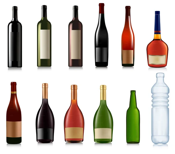 Set van verschillende drankjes en cocktails. vectorillustratie. — Stockvector