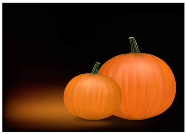 Groep van verse pumpkins. foto-realistische vectorillustratie. — Stockvector
